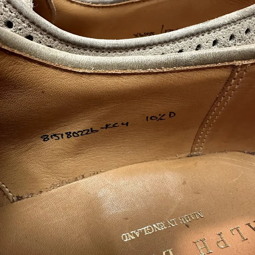 NWOT Crockett & Jones x Ralph Lauren Suede Cap Toe Brogue Made in England 10.5 D